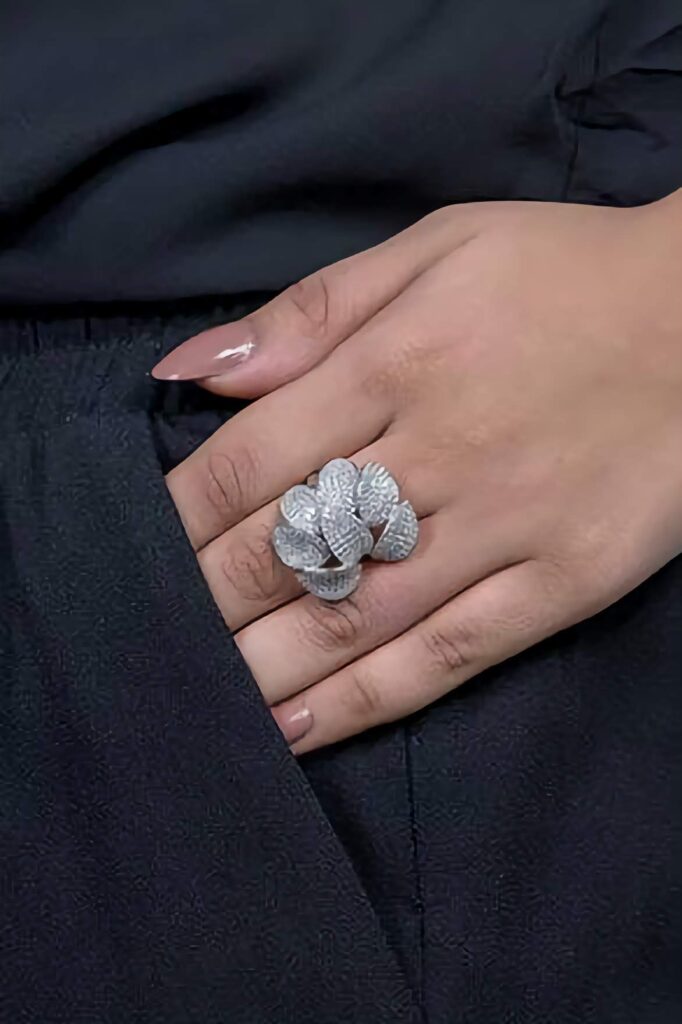 925 Sterling Silver Cluster Ring