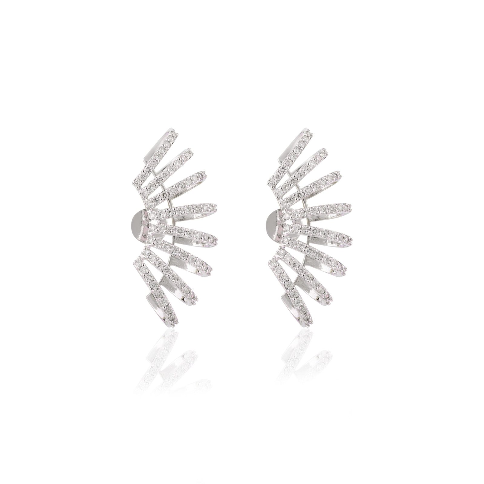 Cocktail climber diamond earrings in 925 sterling silver