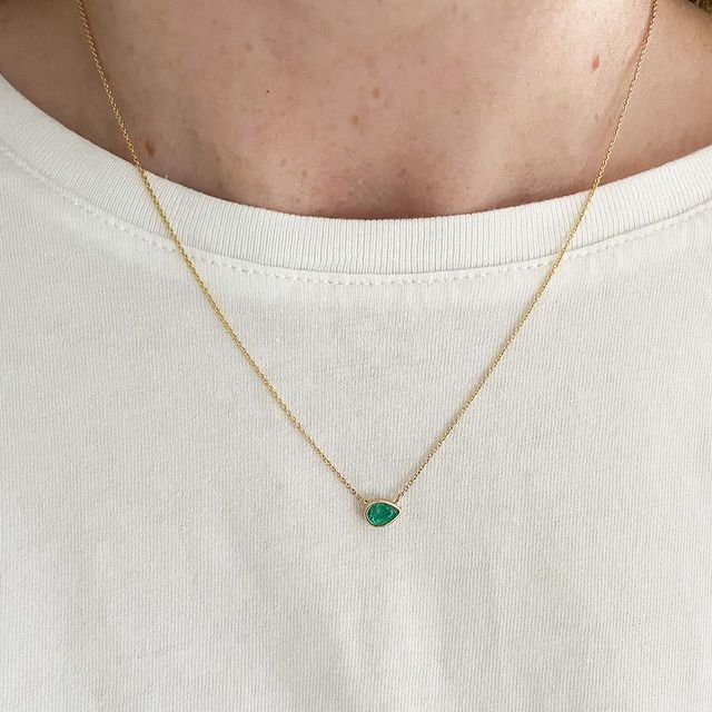 925 Sterling Silver Colombian Emerald Necklace