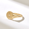 Sterling silver signet ring with subtle centre sparkle
