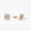 Gold-plated sterling silver earrings with polished compass star shape