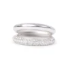 Double band ring with thick gold plating and polished finish