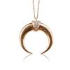 Crescent horn necklace with pave-set premium CZ stones