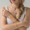 925 sterling silver crescent horn necklace with thick gold plating