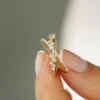 Criss cross ring with 38 round premium CZ diamonds