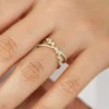 Diamond cluster ring with micro-pave and prong settings