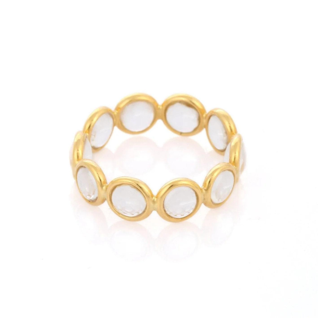 925 Sterling Silver Crystal Eternity Band
