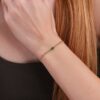 925 Sterling Silver Cuban Chain Emerald Bracelet - Image 4
