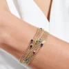 Cuban link bracelet with sleek bezel settings and bold links