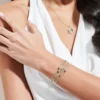 Sterling silver Cuban link bracelet designed for layered styling