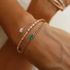 925 Sterling Silver Cuban Link Bracelet With Emerald Center - Image 2