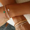 925 Sterling Silver Cuban Link Bracelet With Emerald Center - Image 4