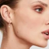 Cuban Link earrings with premium CZ diamond accents and polished sparkle