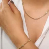 925 Sterling Silver Cuban Link Necklace with Bezel Setting Diamond - Image 3