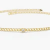 925 Sterling Silver Curb Link Bracelet | Heart Shape Solitaire Round Diamond Bracelet - Image 3