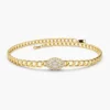 925 Sterling Silver Curb Link Marquise Diamond Illusion Setting Bracelet