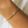 925 Sterling Silver Curb Link Marquise Diamond Illusion Setting Bracelet - Image 4