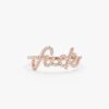 925 Sterling Silver Cursive Diamond Fuck Ring - Image 6