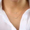 Sterling silver necklace with seven round CZ stones