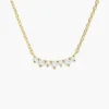 Delicate 13mm pendant necklace with a curved stone cluster