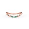 Gold-plated curved ring in sterling silver with green detail