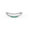 Elegant curved ring with a vivid emerald-inspired accent