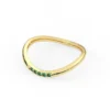 Minimal curved ring in silver with refined green stone