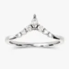 925 Sterling Silver Curved Marquise Wedding Ring V-Shaped Unique Cut Bridal Ring - Image 2