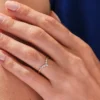 925 Sterling Silver Curved Marquise Wedding Ring V-Shaped Unique Cut Bridal Ring - Image 4