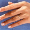 925 Sterling Silver Curved Nine-Stone Diamond Wedding Ring/Stackable Band - Image 2