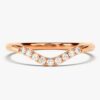 925 Sterling Silver Curved Nine-Stone Diamond Wedding Ring/Stackable Band - Image 3