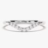 925 Sterling Silver Curved Nine-Stone Diamond Wedding Ring/Stackable Band - Image 5
