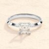 1ct Asscher Cut Diamond 925 Sterling Silver Engagement Ring