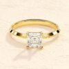1ct Asscher Cut Diamond 925 Sterling Silver Engagement Ring - Image 2
