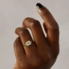 925 Sterling Silver Emerald Cut Diamond Engagement Ring - Image 3