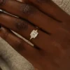 925 Sterling Silver Emerald Cut Diamond Engagement Ring - Image 6