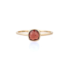 925 Sterling Silver Cushion Cut Garnet Ring