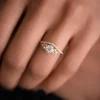 Curved band ring with sparkling pave-set CZ stones