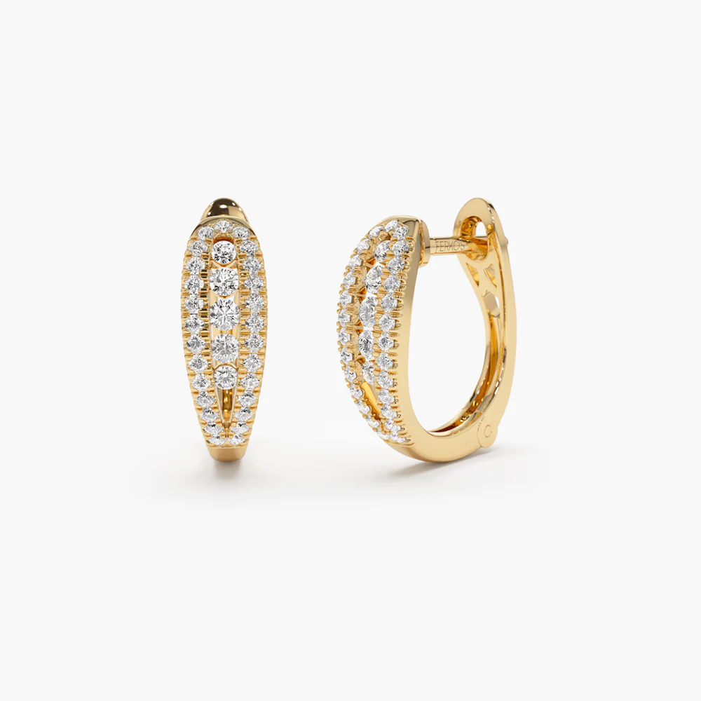 925 Sterling Silver Cute Diamond Heggie Earring