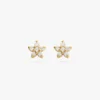 925 Sterling Silver flower stud earrings with CZ stones