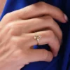 925 Sterling Silver Dainty Cross Diamond Ring Vintage Inspired Stackable Ring for Her