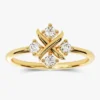 925 Sterling Silver Dainty Cross Diamond Ring Vintage Inspired Stackable Ring for Her - Image 2