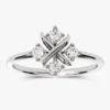 925 Sterling Silver Dainty Cross Diamond Ring Vintage Inspired Stackable Ring for Her - Image 3