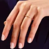 Unique matching band with a softly curved silhouette