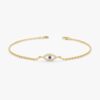 925 Sterling Silver Dainty Diamond & Sapphire Evil Eye Bracelet