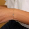 925 Sterling Silver Dainty Diamond & Sapphire Evil Eye Bracelet - Image 3