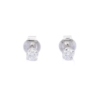 Dainty sterling silver diamond stud earrings with round CZ stones