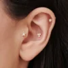 925 sterling silver helix piercing with premium CZ stones
