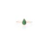 925 Sterling Silver Dainty Pear Cut Emerald Ring