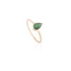 925 Sterling Silver Dainty Pear Cut Emerald Ring - Image 3